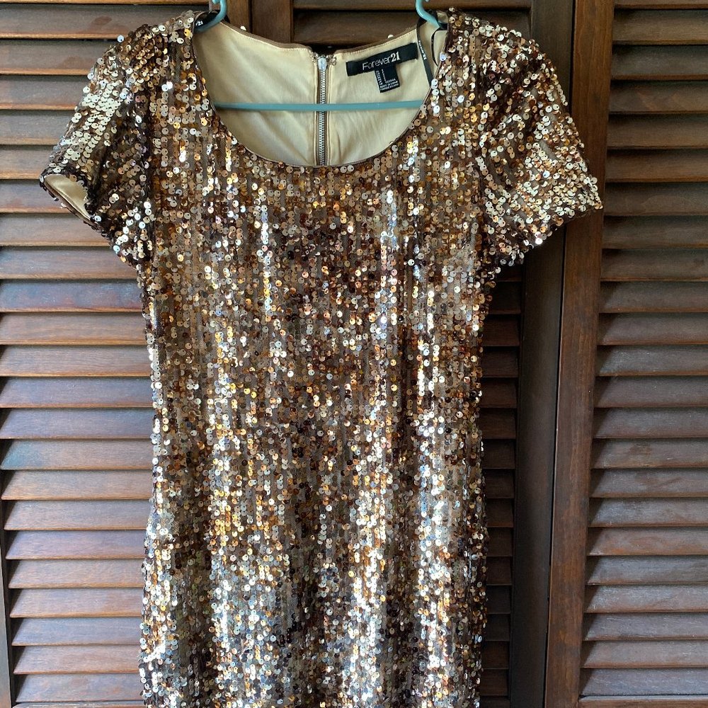 Gold Sequin Forever 21 Mini Dress